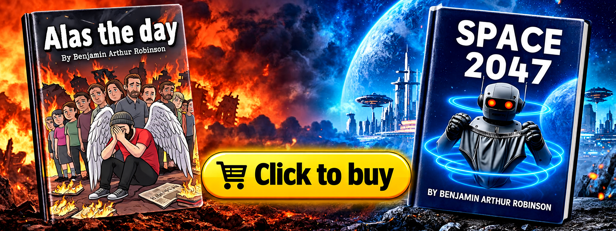 Alas the day and Space 2047 by Benjamin Arthur Robinson — Click to buy
