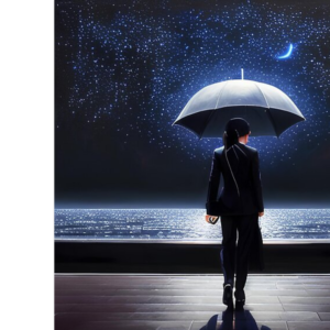 A woman stood under an umbrella products